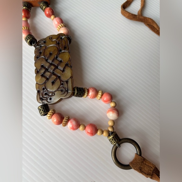 Vintage Bohemian Beaded Leather Belt - Picture 3 of 4